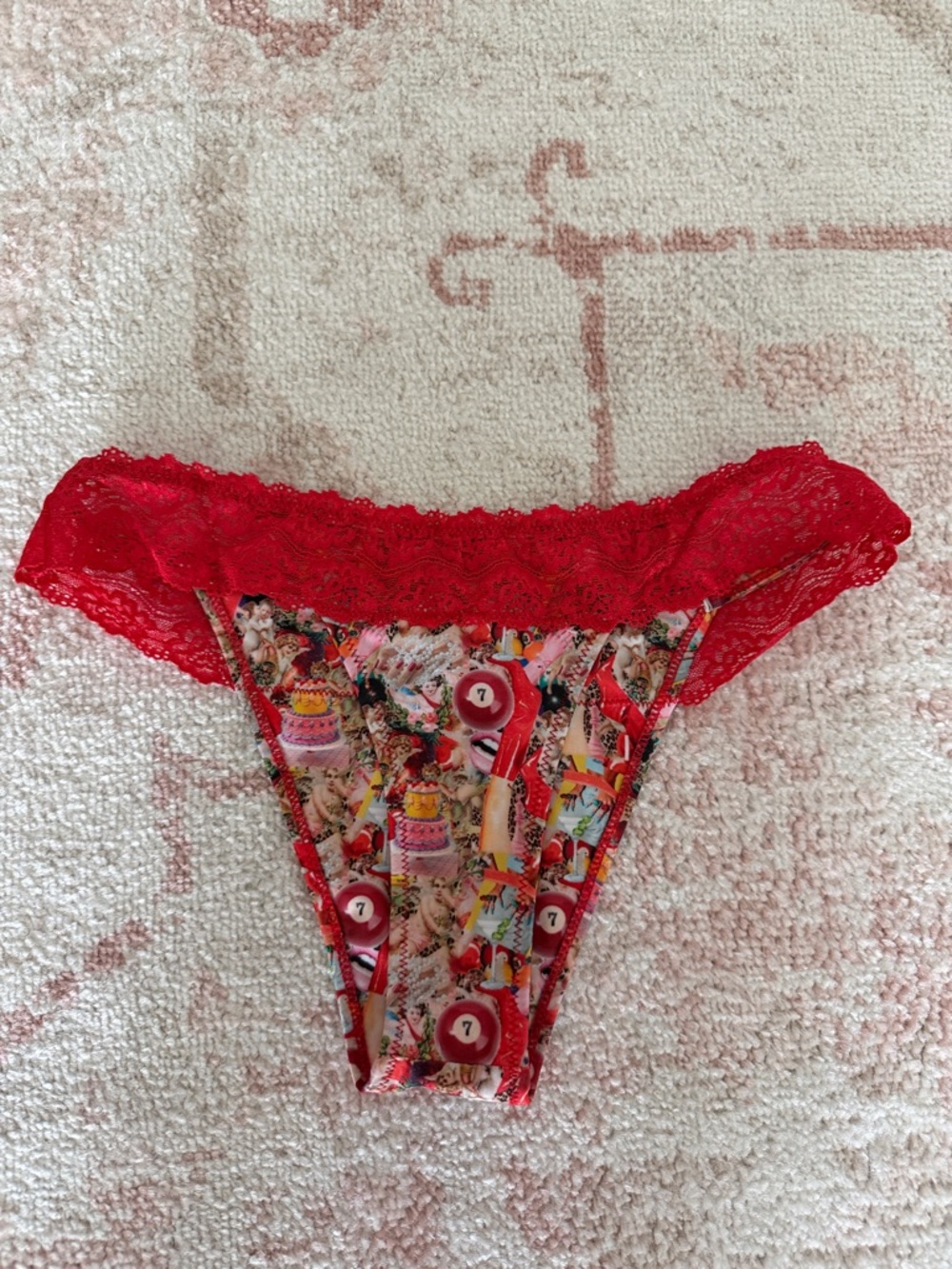 Strawberry Milk Mob Red Floral Lace Bikini Set - Picture 2 of 4
